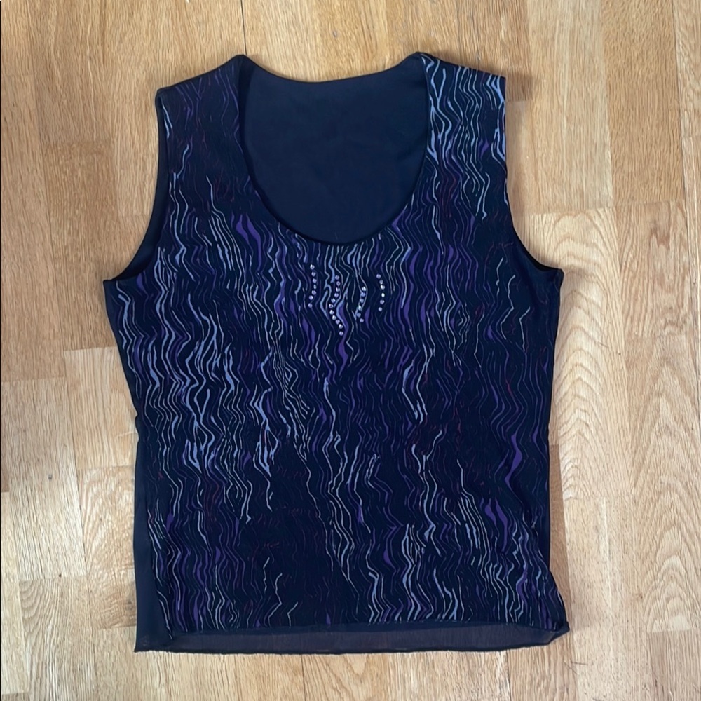 Vintage 90s Whimsigoth purple and black Top, sm-med